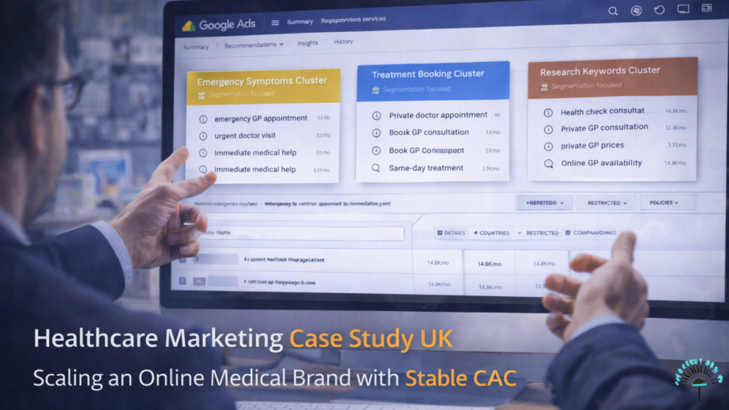 Performance marketing healthcare London funnel architecture