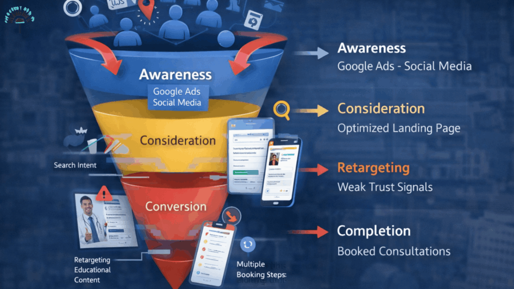 Private clinic marketing London funnel structure