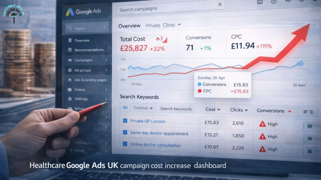 Private clinic marketing London Google Ads structure