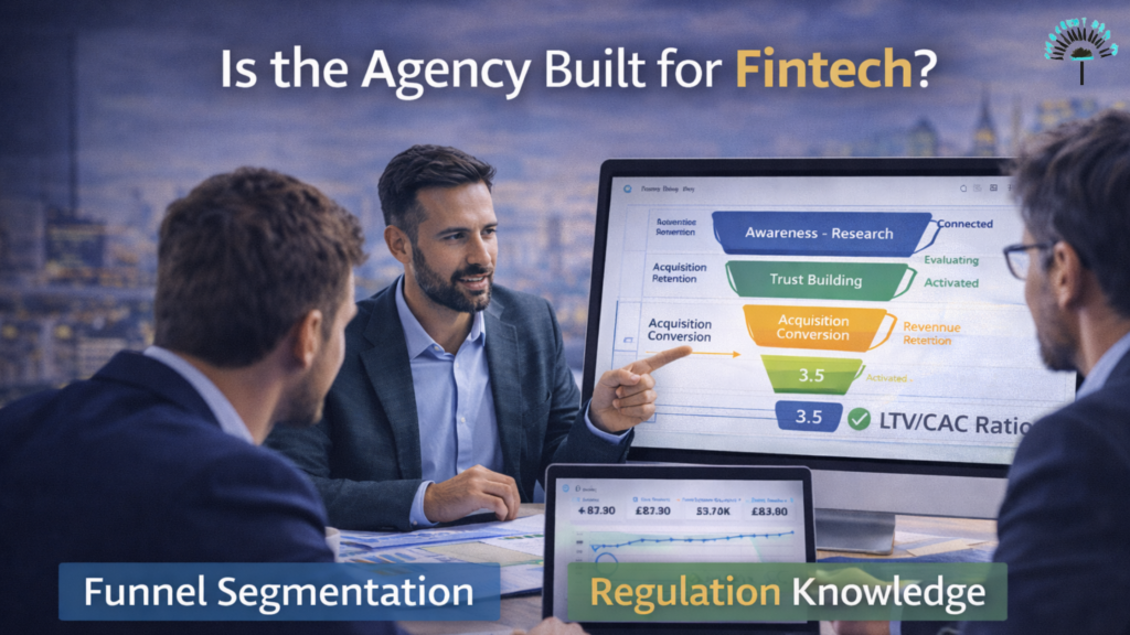 Growth marketing fintech UK funnel structure
