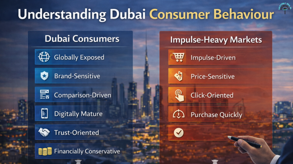 Dubai consumer behaviour comparison chart